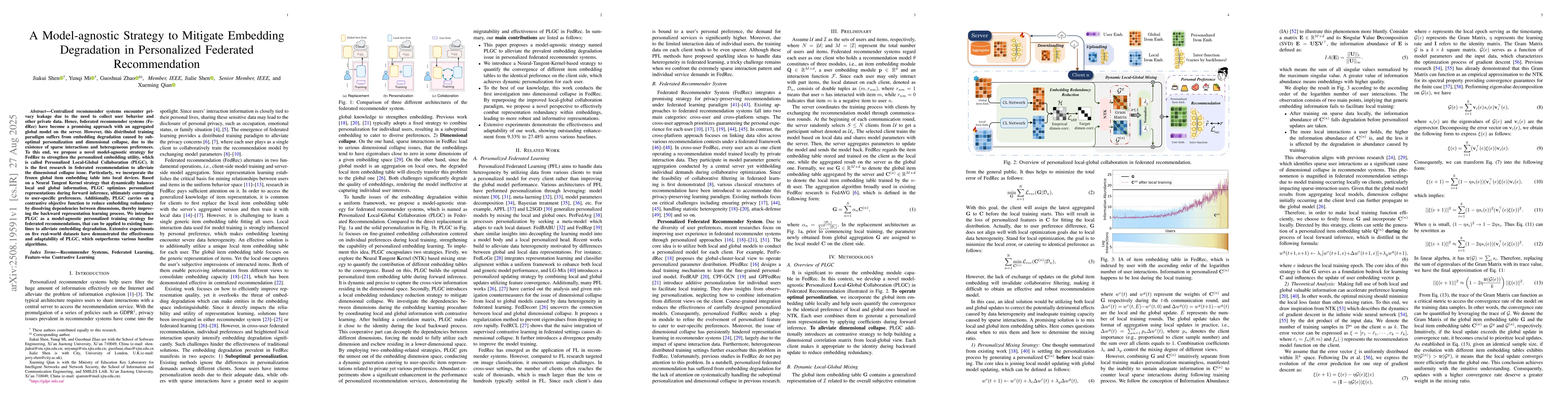 Thumbnail for A Model-agnostic Strategy to Mitigate Embedding Degradation in
  Personalized Federated Recommendation