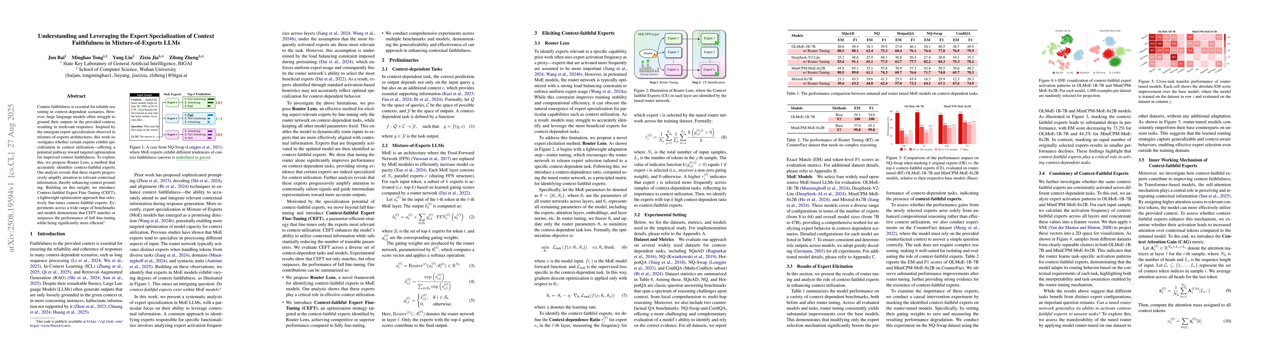Thumbnail for Understanding and Leveraging the Expert Specialization of Context
  Faithfulness in Mixture-of-Experts LLMs
