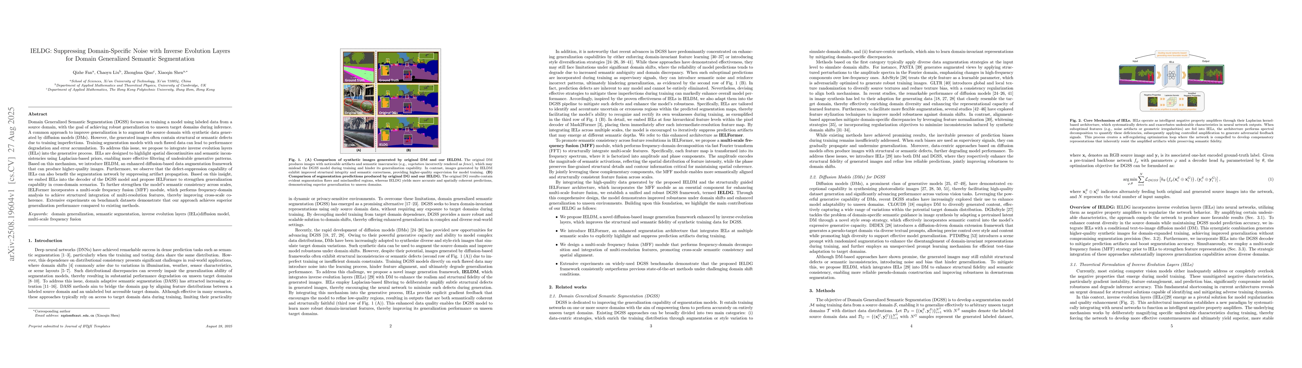 Thumbnail for IELDG: Suppressing Domain-Specific Noise with Inverse Evolution Layers
  for Domain Generalized Semantic Segmentation