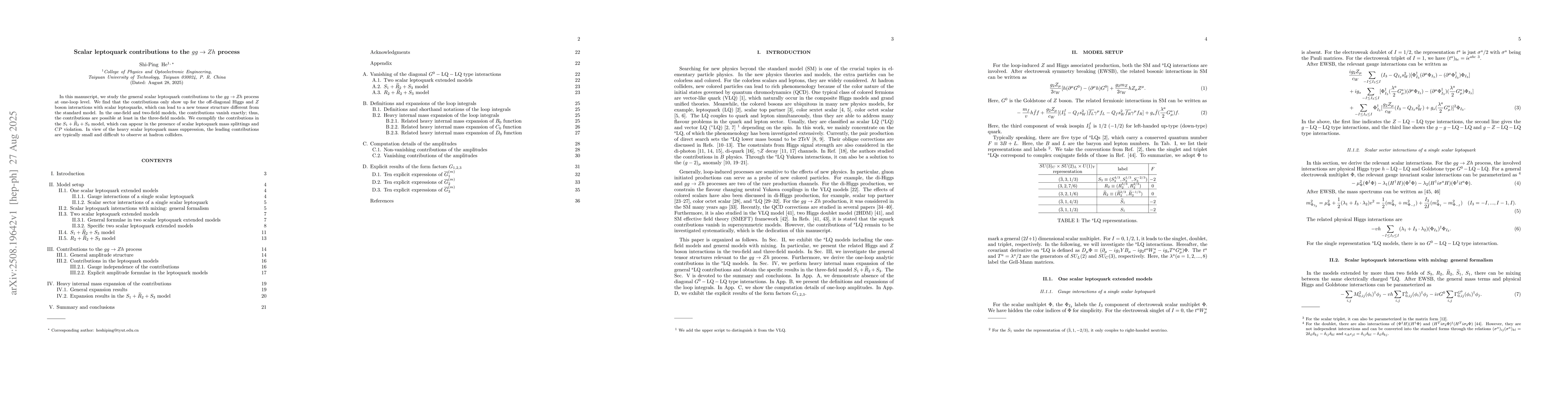Thumbnail for Scalar leptoquark contributions to the $gg\rightarrow Zh$ process