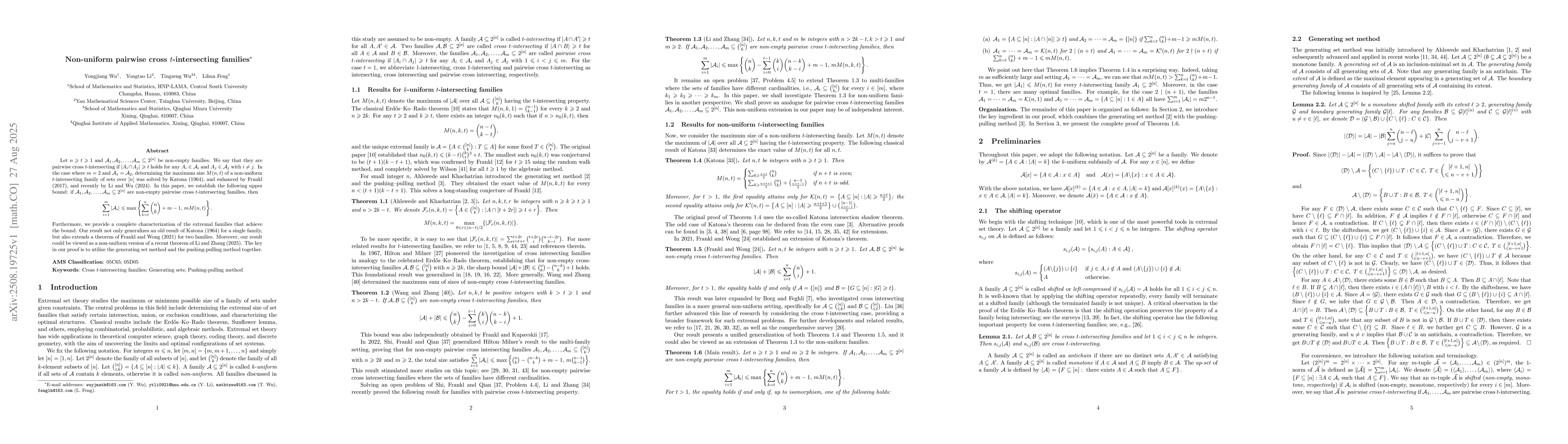 Thumbnail for Non-uniform pairwise cross $t$-intersecting families