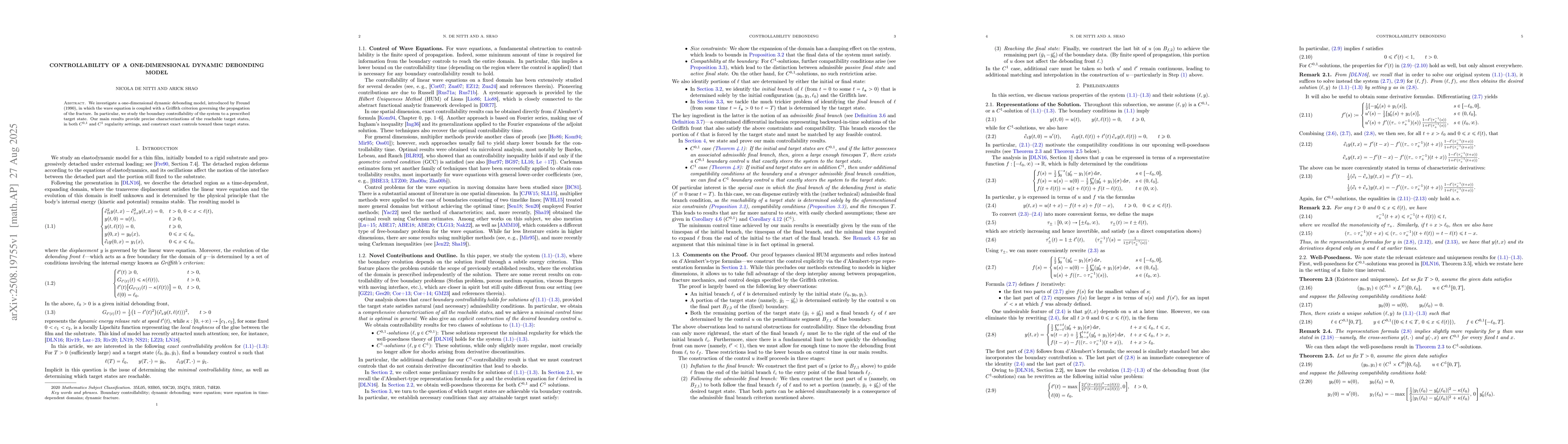 Thumbnail for Controllability of a One-Dimensional Dynamic Debonding Model