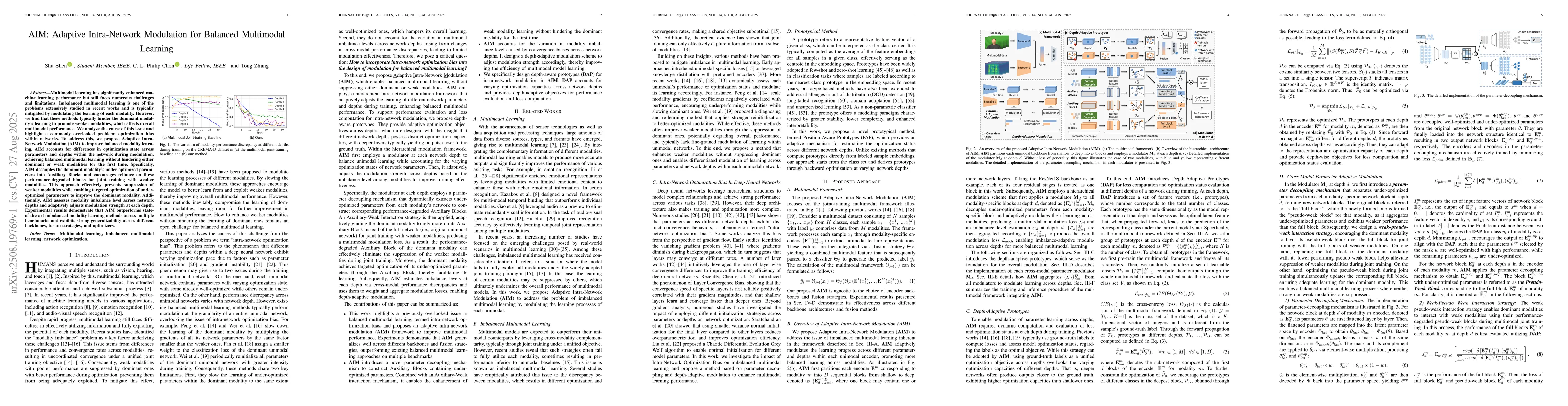 Thumbnail for AIM: Adaptive Intra-Network Modulation for Balanced Multimodal Learning