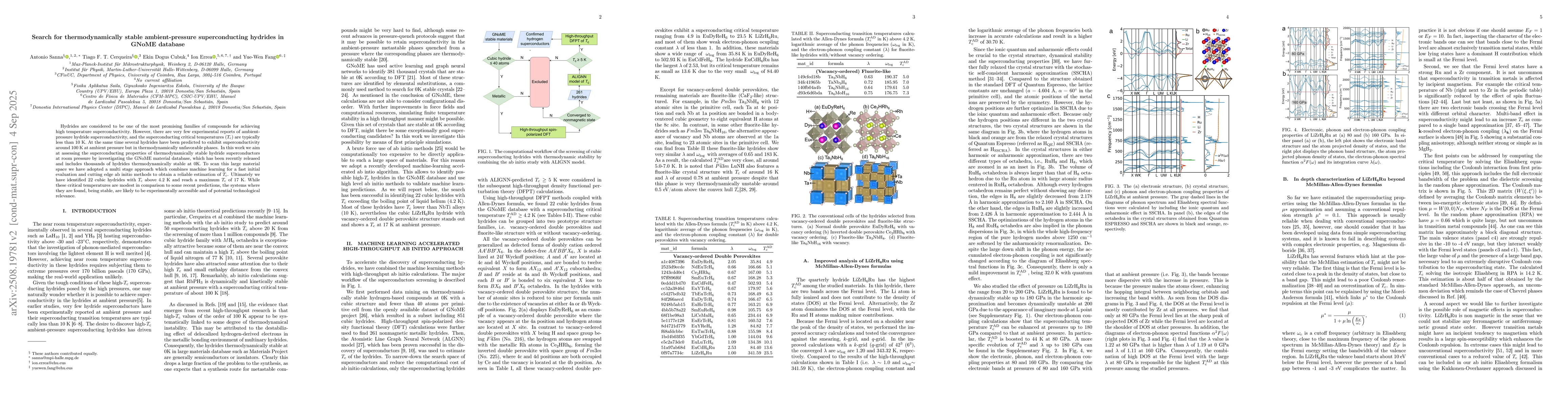 Thumbnail for Search for thermodynamically stable ambient-pressure superconducting
  hydrides in GNoME database