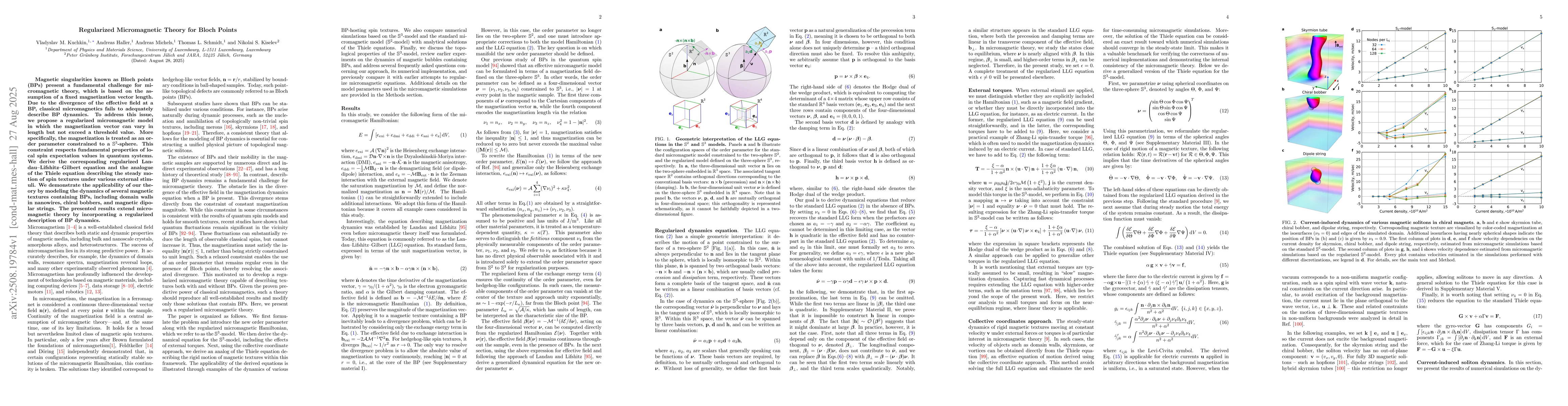 Thumbnail for Regularized Micromagnetic Theory for Bloch Points