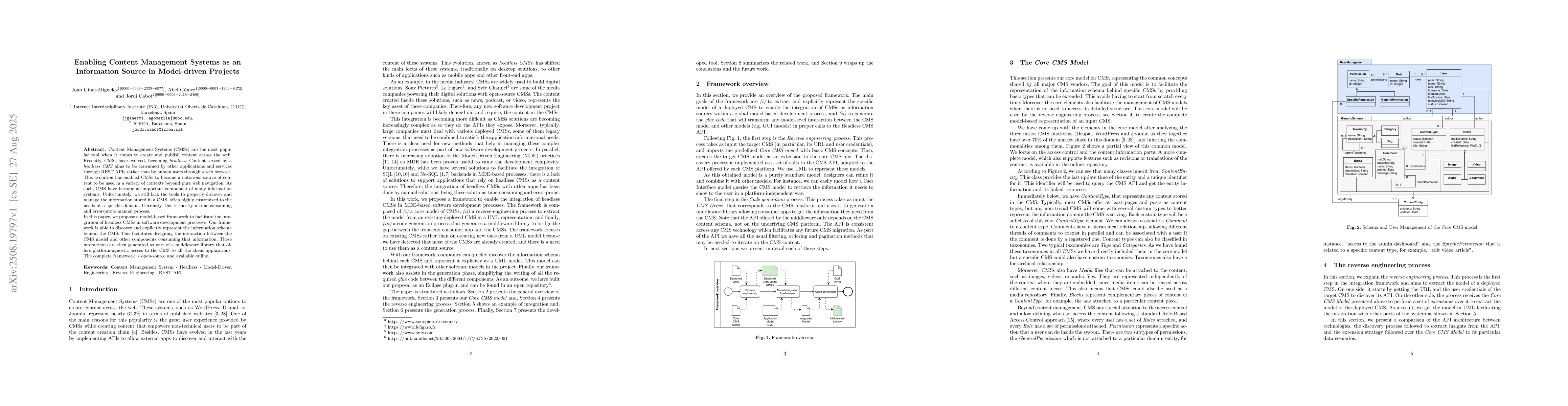 Thumbnail for Enabling Content Management Systems as an Information Source in
  Model-driven Projects
