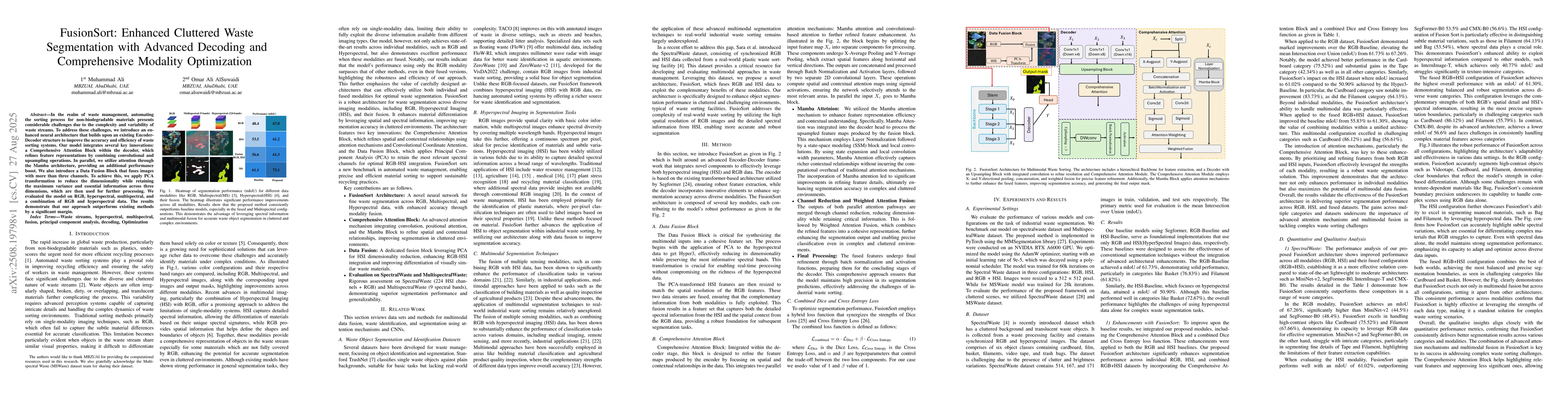 Thumbnail for FusionSort: Enhanced Cluttered Waste Segmentation with Advanced Decoding
  and Comprehensive Modality Optimization