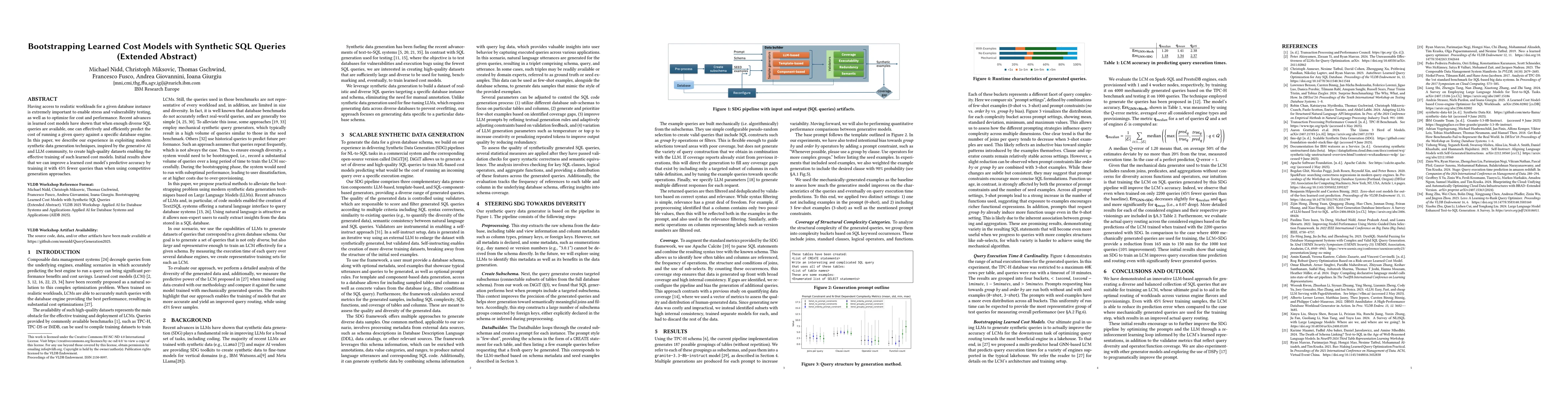 Thumbnail for Bootstrapping Learned Cost Models with Synthetic SQL Queries