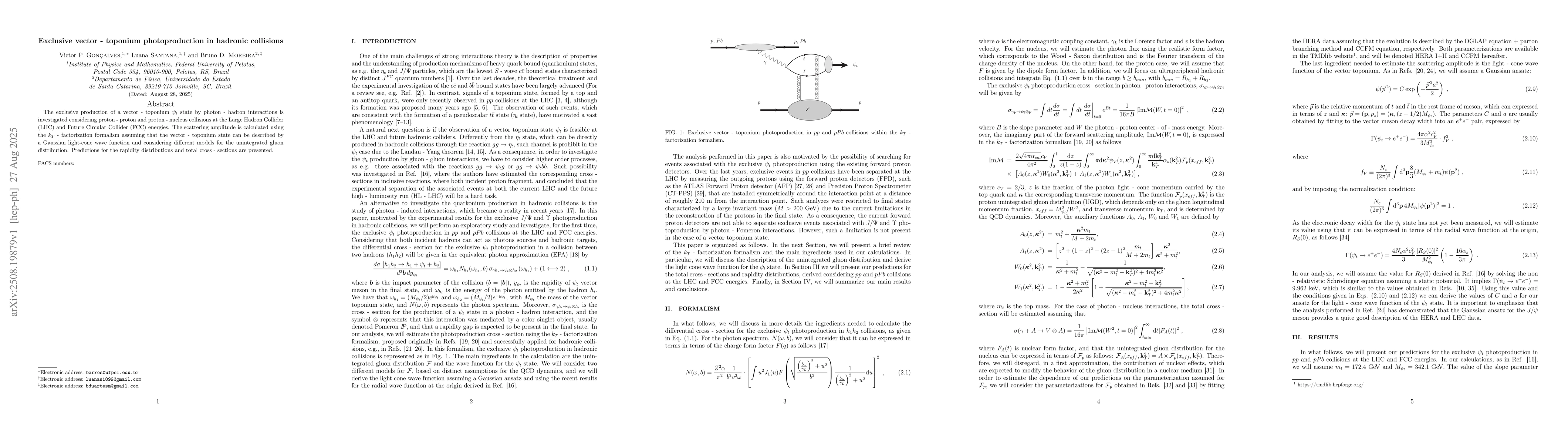 Thumbnail for Exclusive vector-toponium photoproduction in hadronic collisions