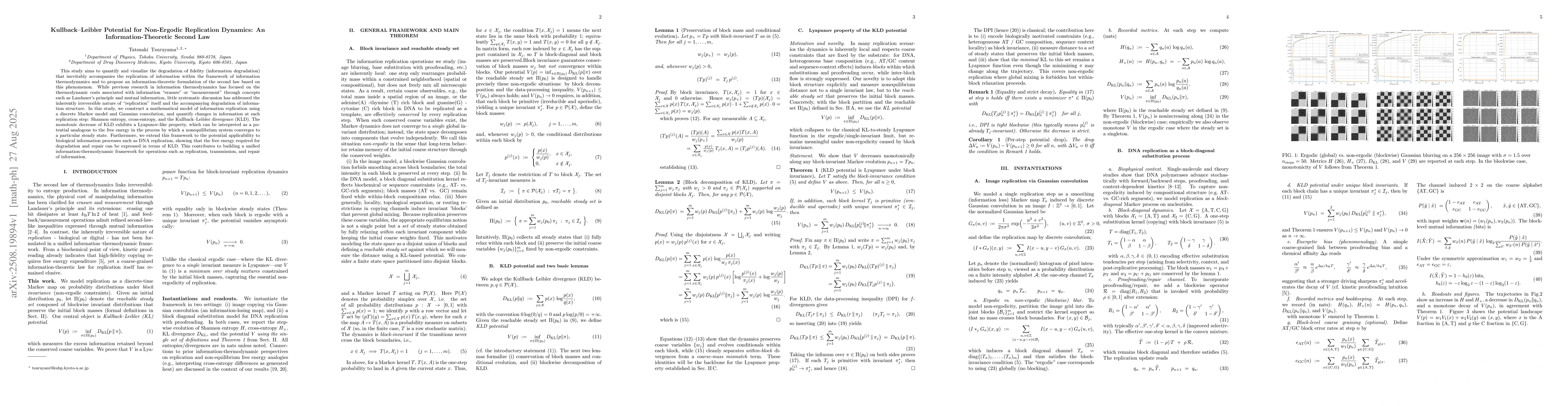 Thumbnail for Kullback-Leibler Potential for Non-Ergodic Replication Dynamics:An
  Information-Theoretic Second Law
