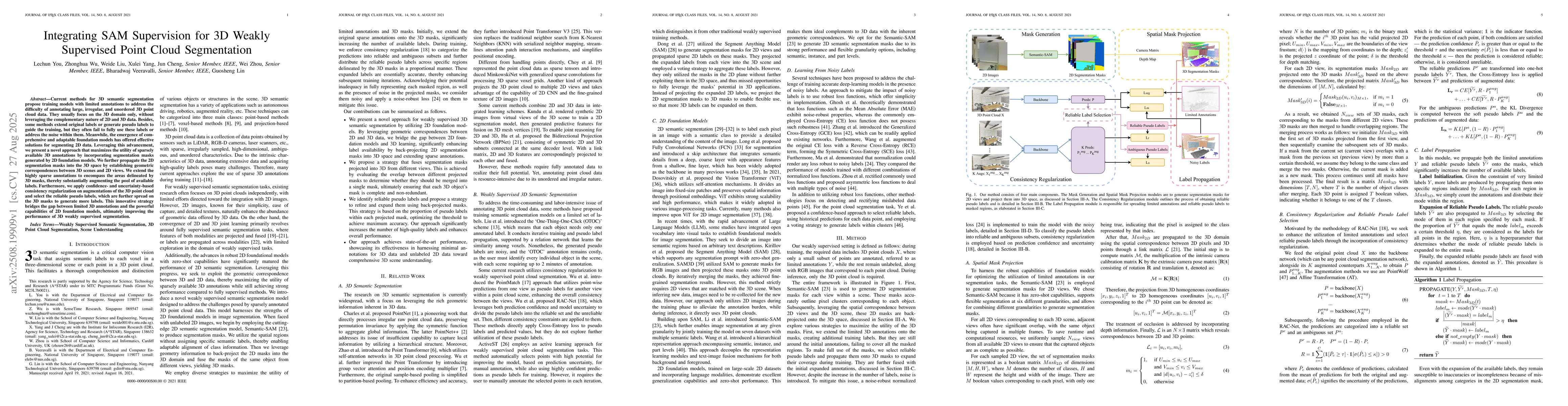 Thumbnail for Integrating SAM Supervision for 3D Weakly Supervised Point Cloud
  Segmentation