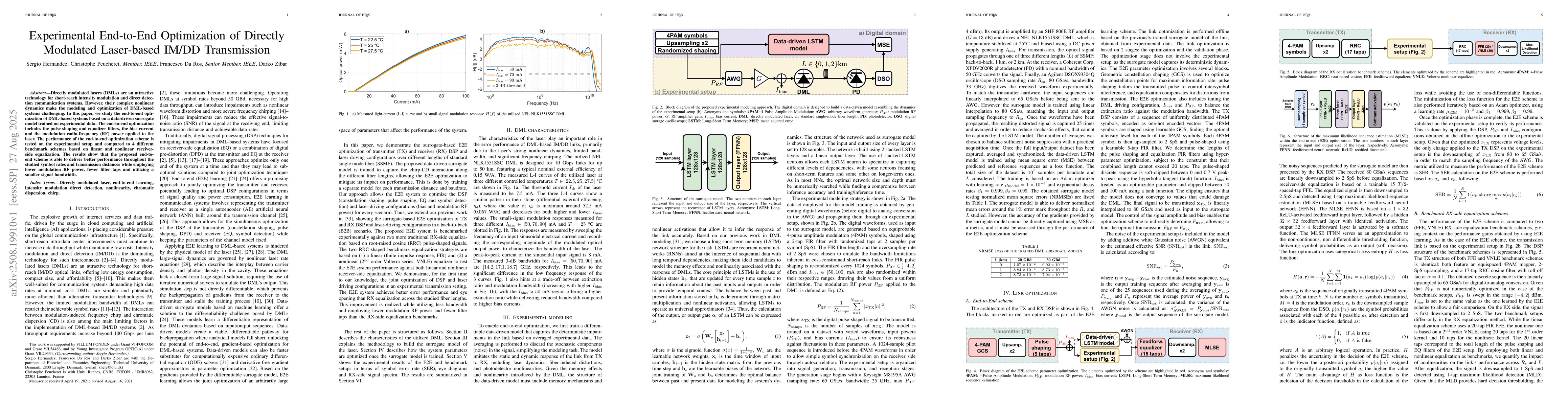 Thumbnail for Experimental End-to-End Optimization of Directly Modulated Laser-based
  IM/DD Transmission