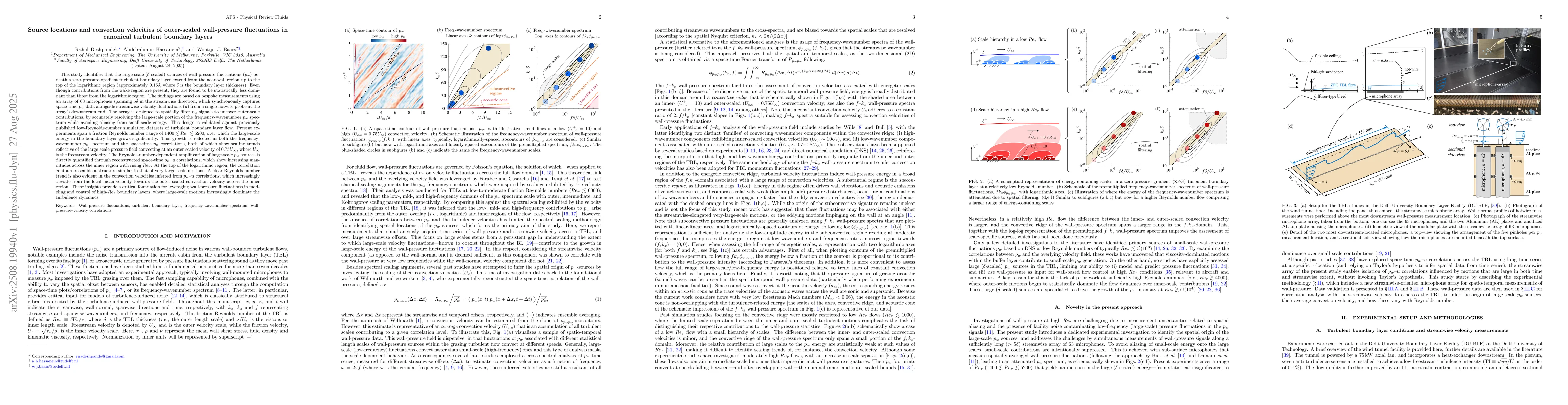 Thumbnail for Source locations and convection velocities of outer-scaled wall-pressure
  fluctuations in canonical turbulent boundary layers