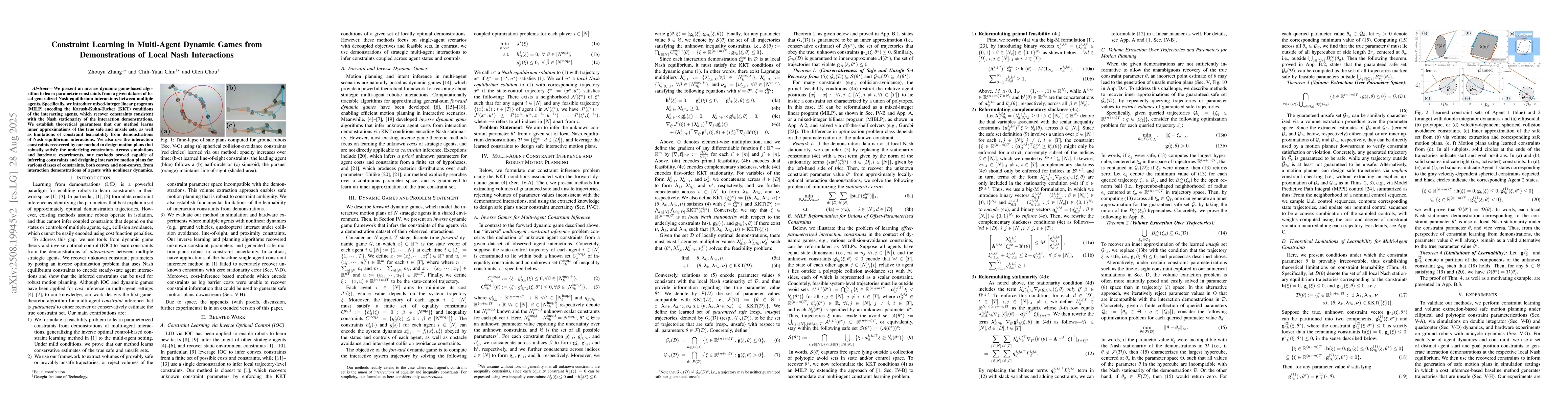 Thumbnail for Constraint Learning in Multi-Agent Dynamic Games from Demonstrations of
  Local Nash Interactions