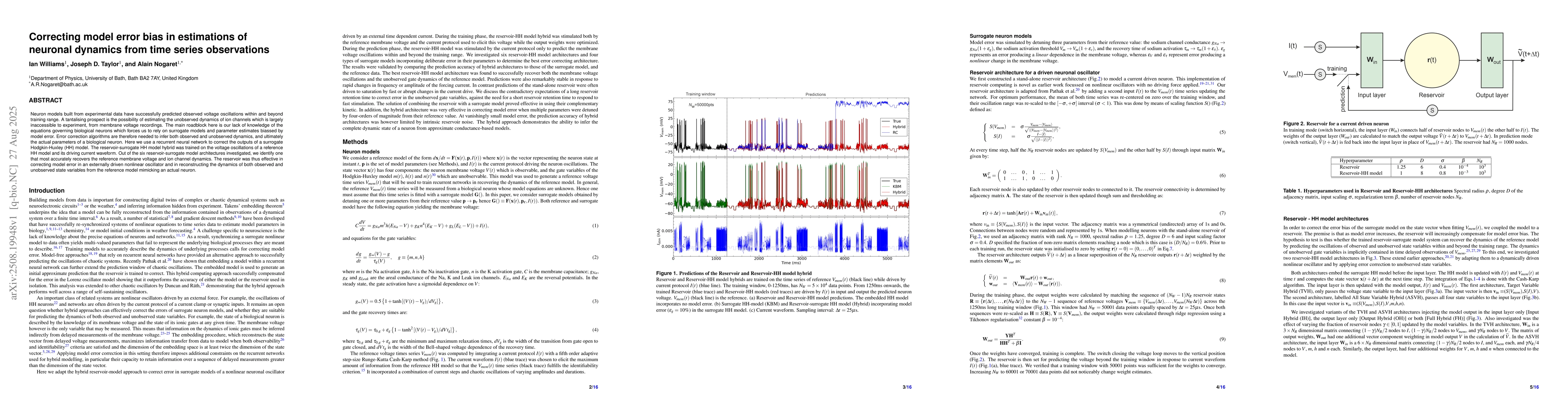 Thumbnail for Correcting model error bias in estimations of neuronal dynamics from
  time series observations