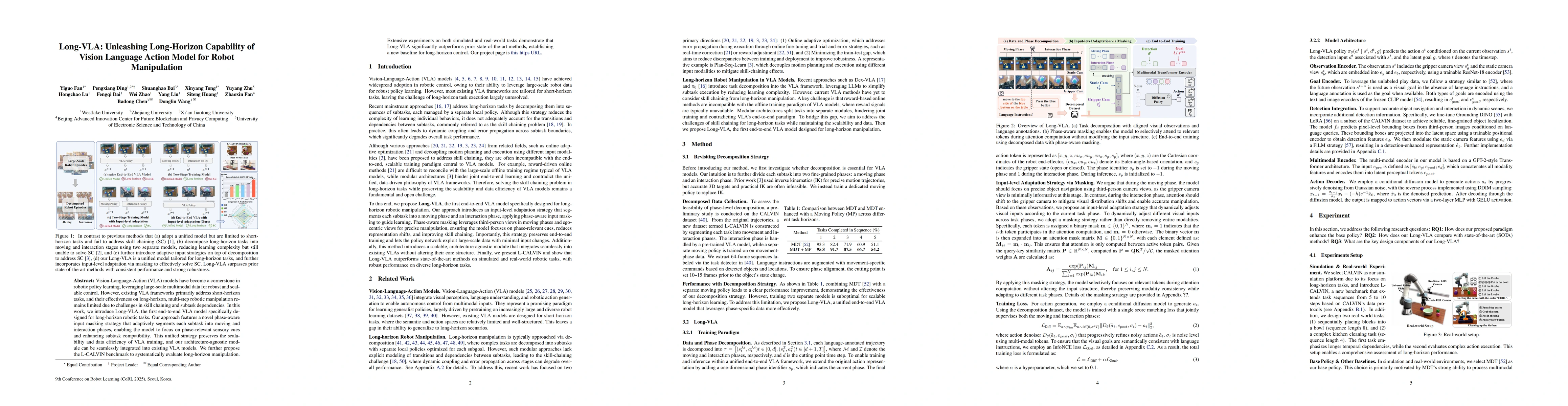 Thumbnail for Long-VLA: Unleashing Long-Horizon Capability of Vision Language Action
  Model for Robot Manipulation