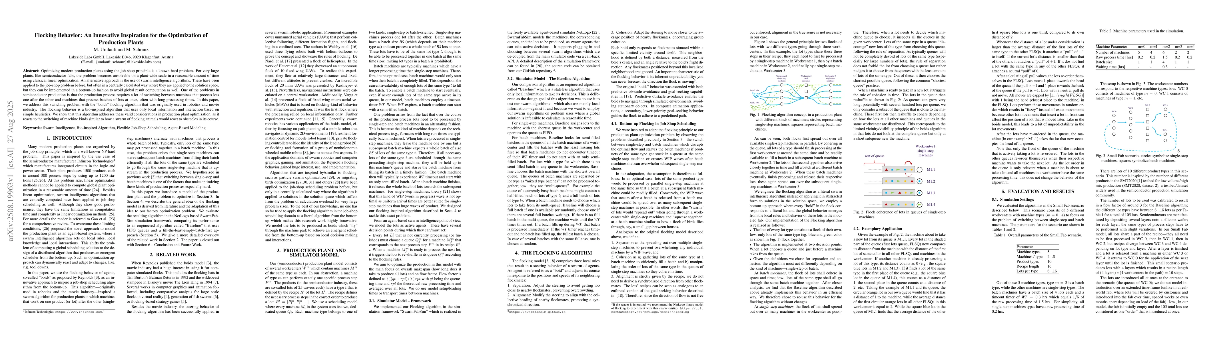 Thumbnail for Flocking Behavior: An Innovative Inspiration for the Optimization of
  Production Plants