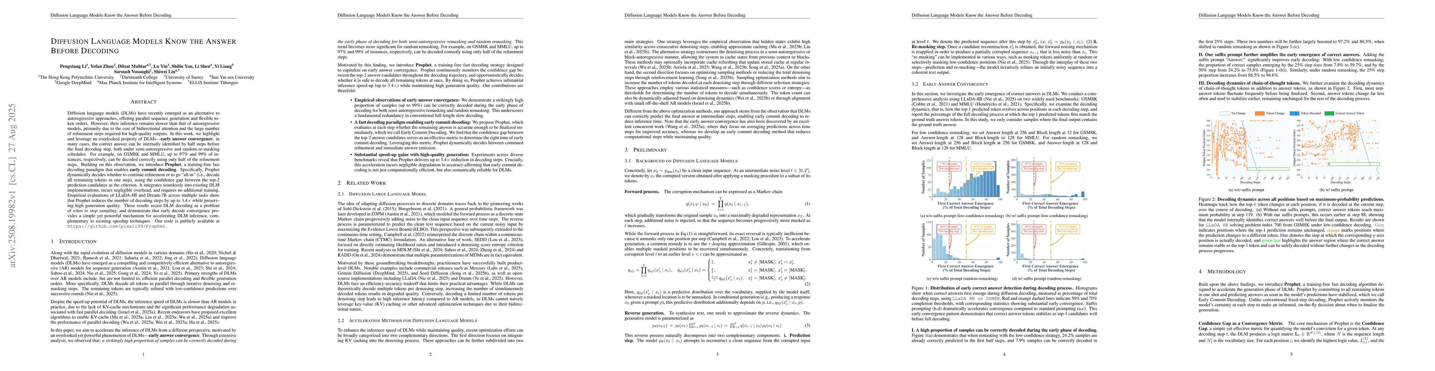 Thumbnail for Diffusion Language Models Know the Answer Before Decoding