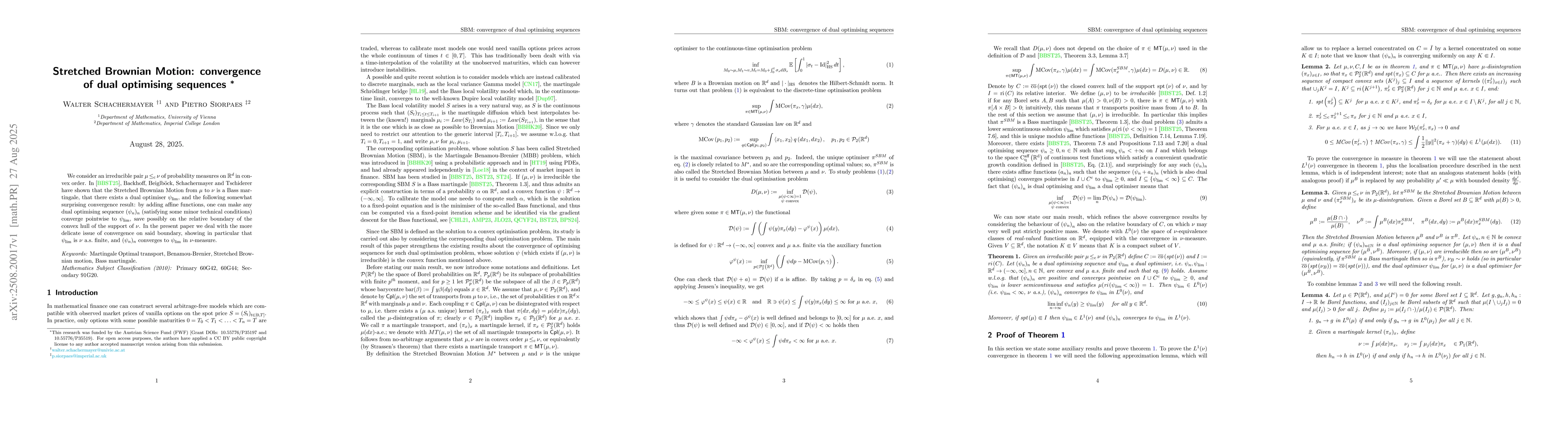 Thumbnail for Stretched Brownian Motion: convergence of dual optimising sequences