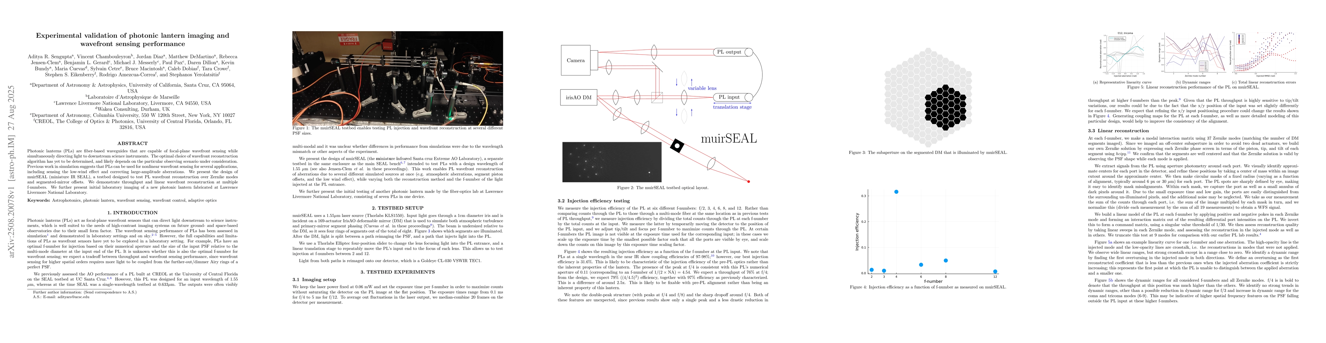 Thumbnail for Experimental validation of photonic lantern imaging and wavefront
  sensing performance