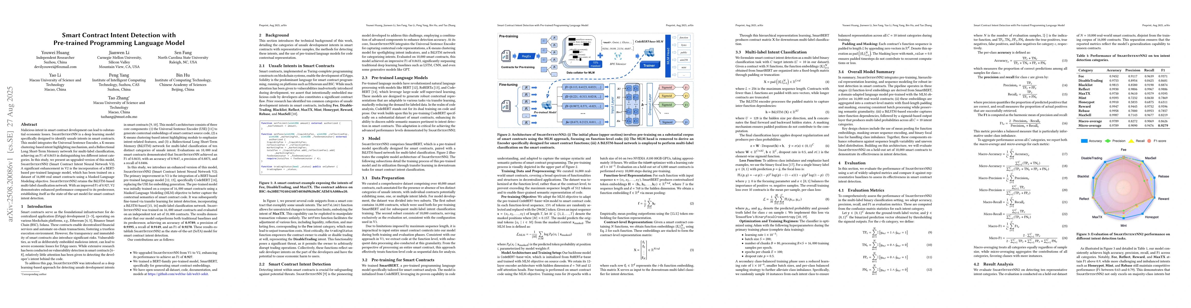 Thumbnail for Smart Contract Intent Detection with Pre-trained Programming Language
  Model