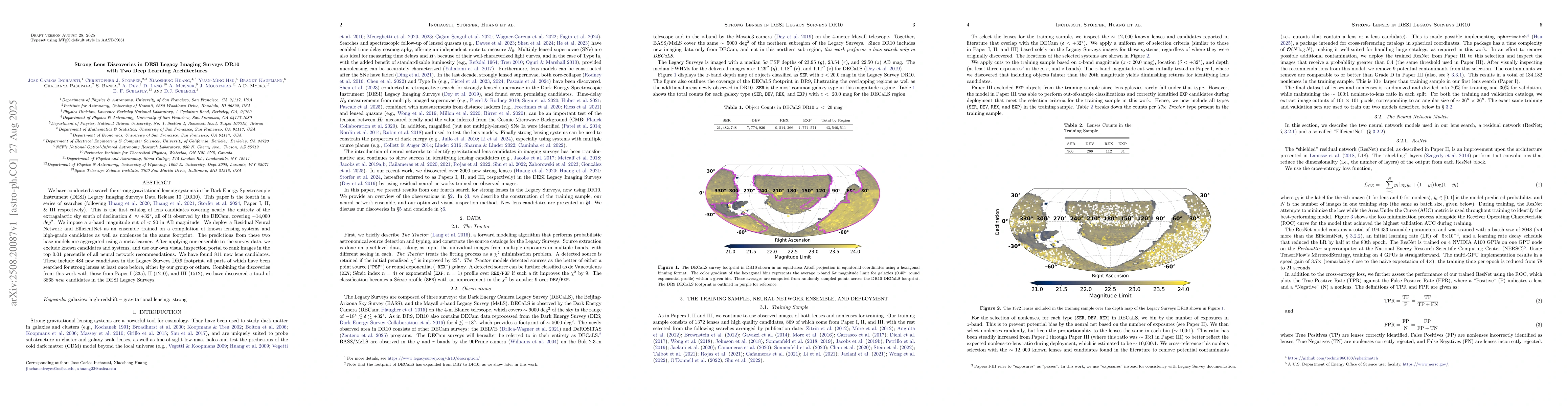 Thumbnail for Strong Lens Discoveries in DESI Legacy Imaging Surveys DR10 with Two
  Deep Learning Architectures