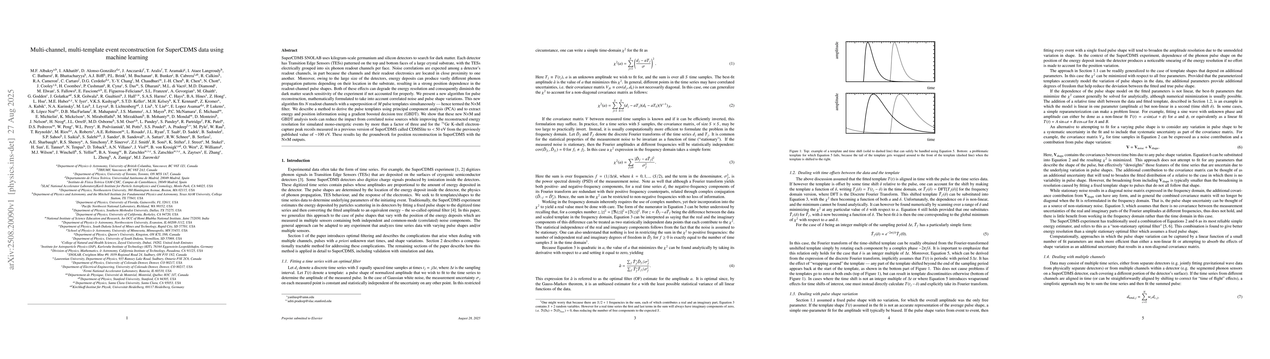 Thumbnail for Multi-channel, multi-template event reconstruction for SuperCDMS data
  using machine learning
