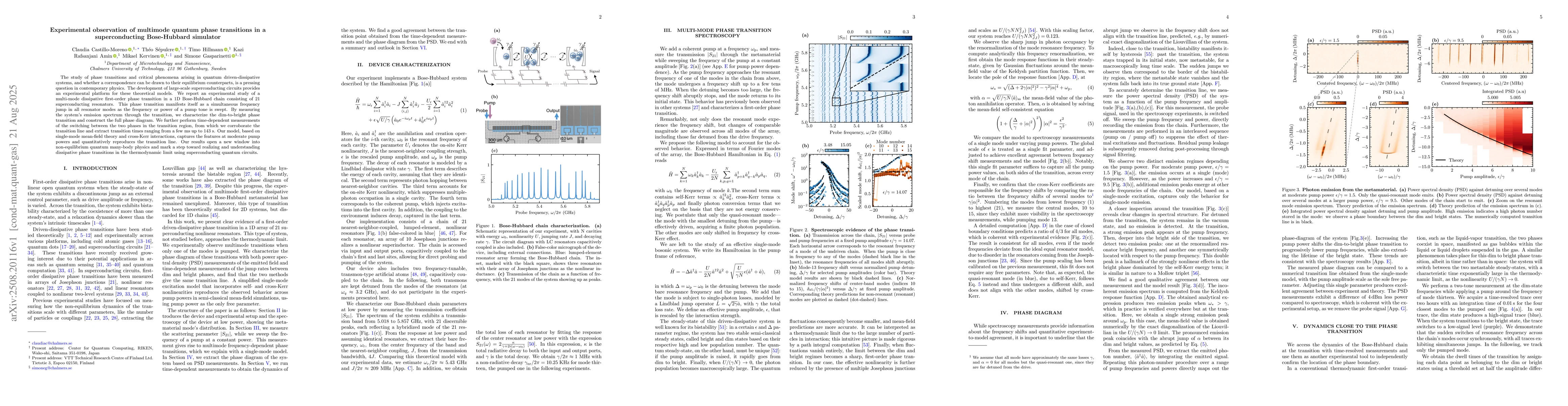 Thumbnail for Experimental observation of multimode quantum phase transitions in a
  superconducting Bose-Hubbard simulator