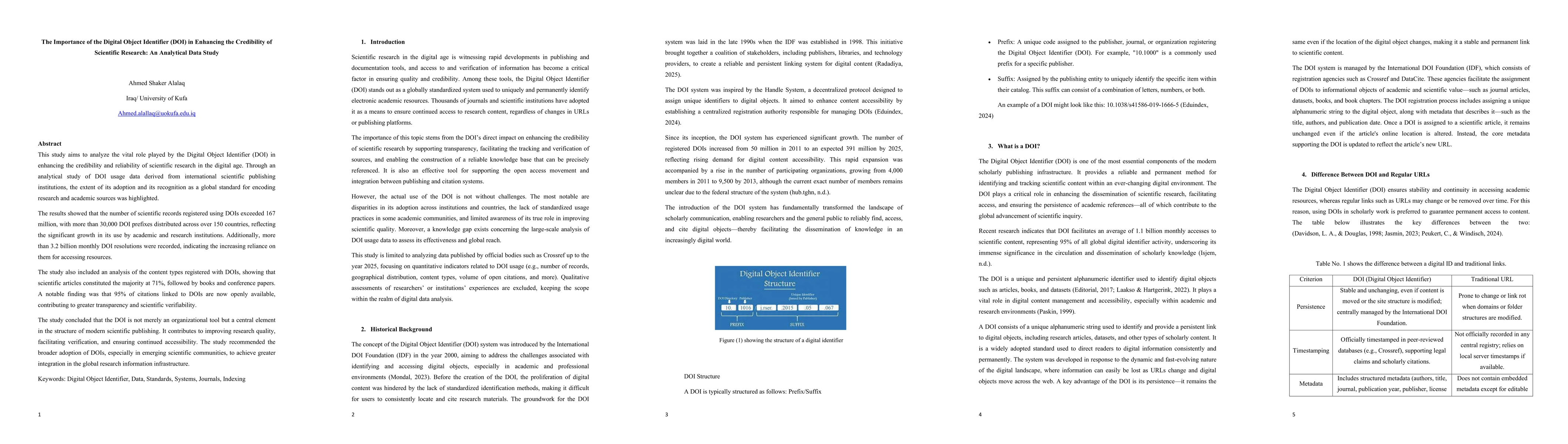 Thumbnail for The Importance of the Digital Object Identifier (DOI) in Enhancing the
  Credibility of Scientific Research: An Analytical Data Study