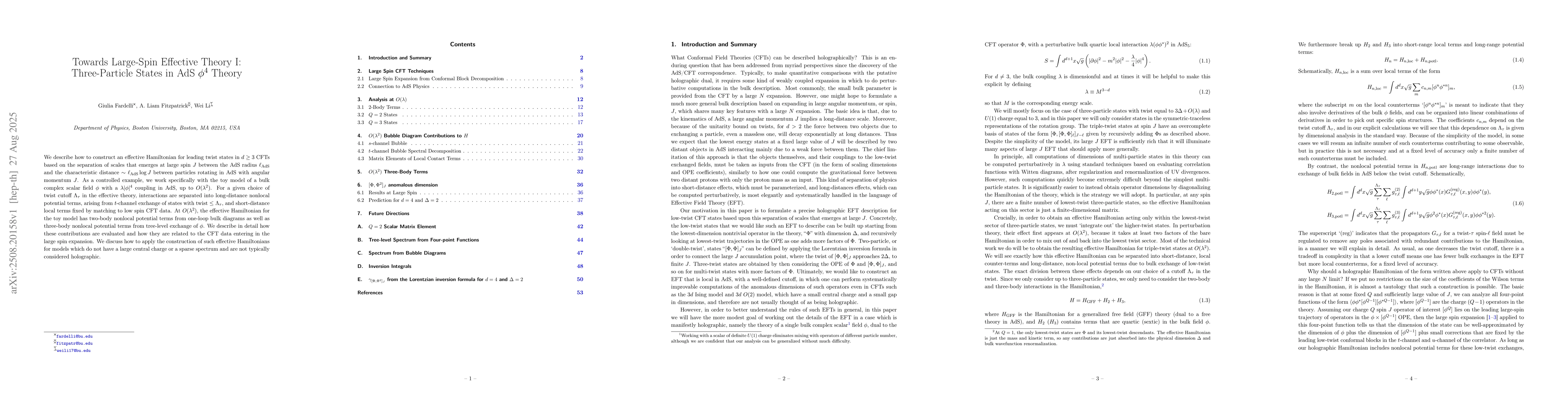 Thumbnail for Towards Large-Spin Effective Theory I: Three-Particle States in AdS
  $φ^4$ Theory