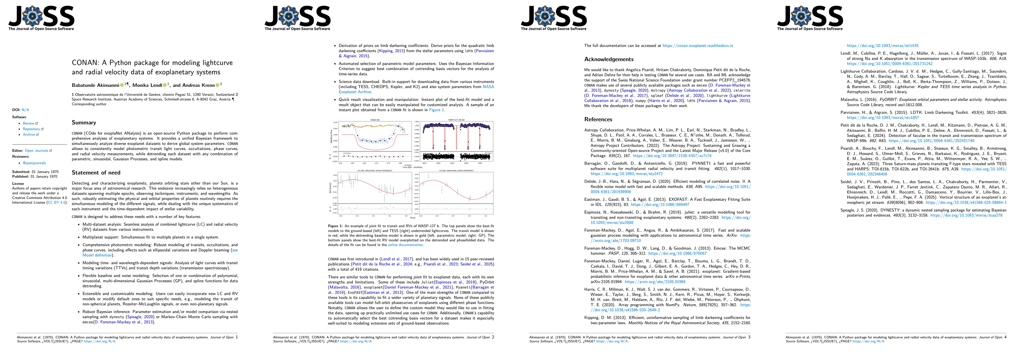 Thumbnail for CONAN: A Python package for modeling lightcurve and radial velocity data
  of exoplanetary systems