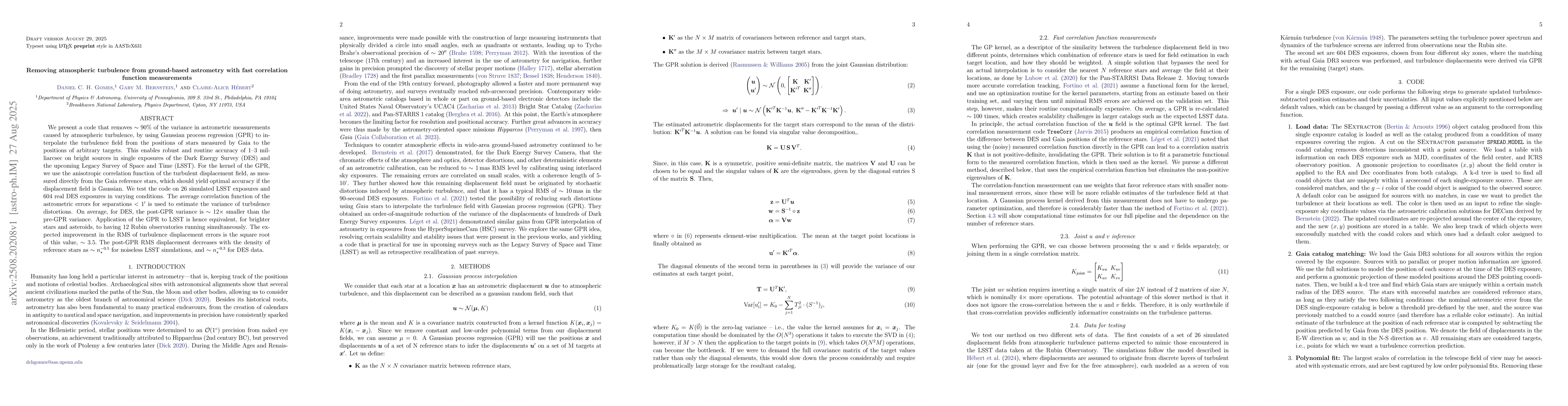 Thumbnail for Removing atmospheric turbulence from ground-based astrometry with fast
  correlation function measurements