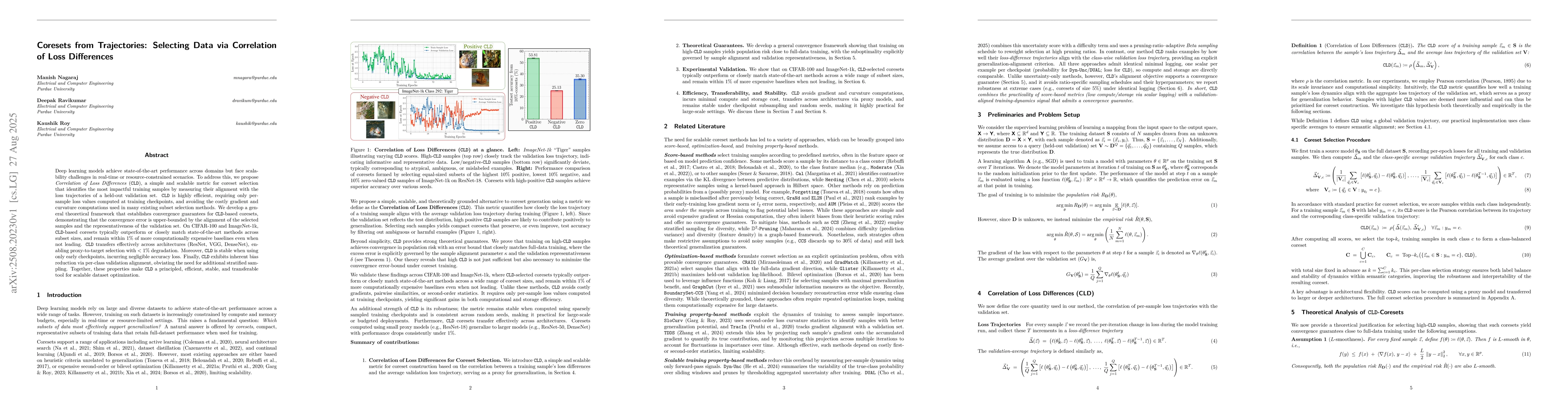 Thumbnail for Coresets from Trajectories: Selecting Data via Correlation of Loss
  Differences