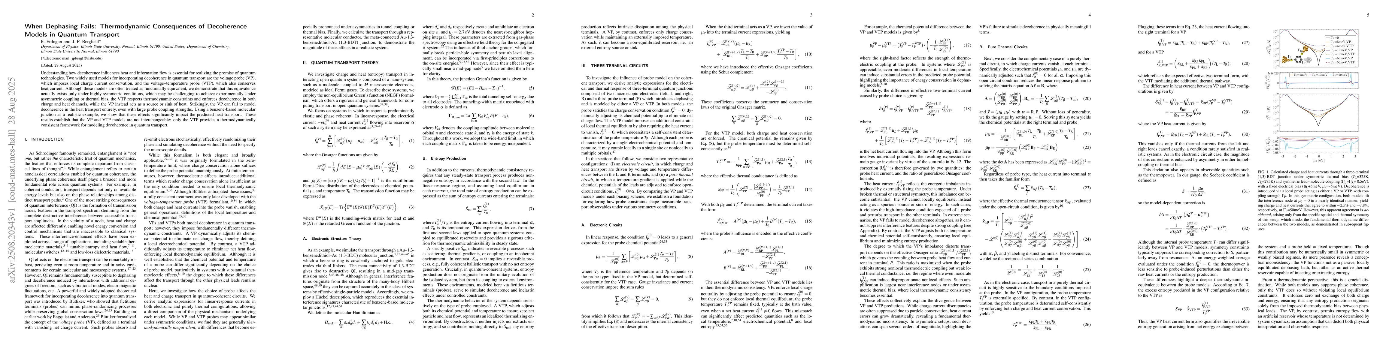 Thumbnail for When Dephasing Fails: Thermodynamic Consequences of Decoherence Models
  in Quantum Transport
