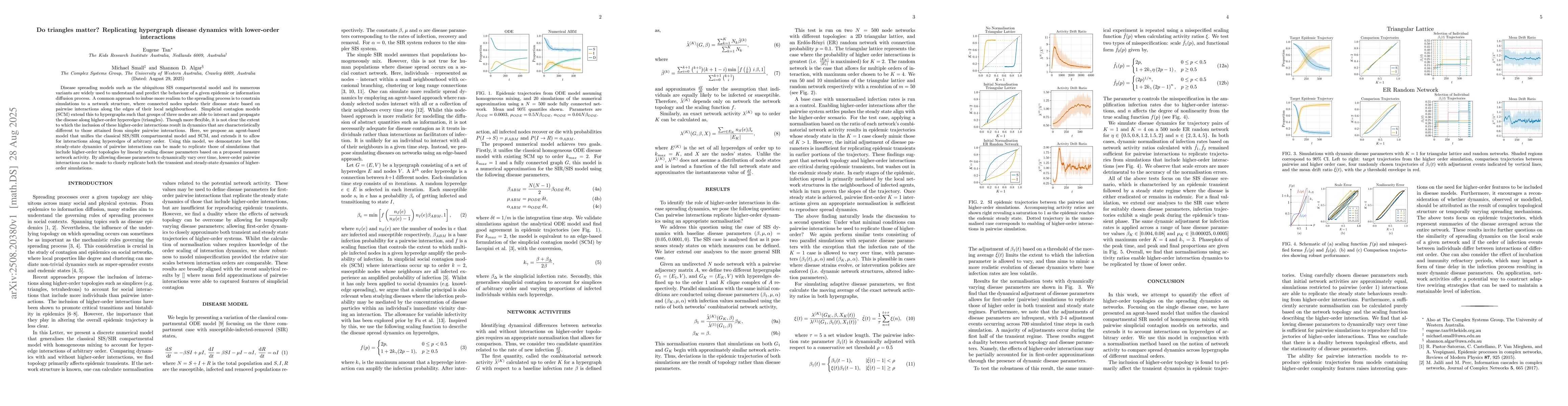 Thumbnail for Do triangles matter? Replicating hypergraph disease dynamics with
  lower-order interactions