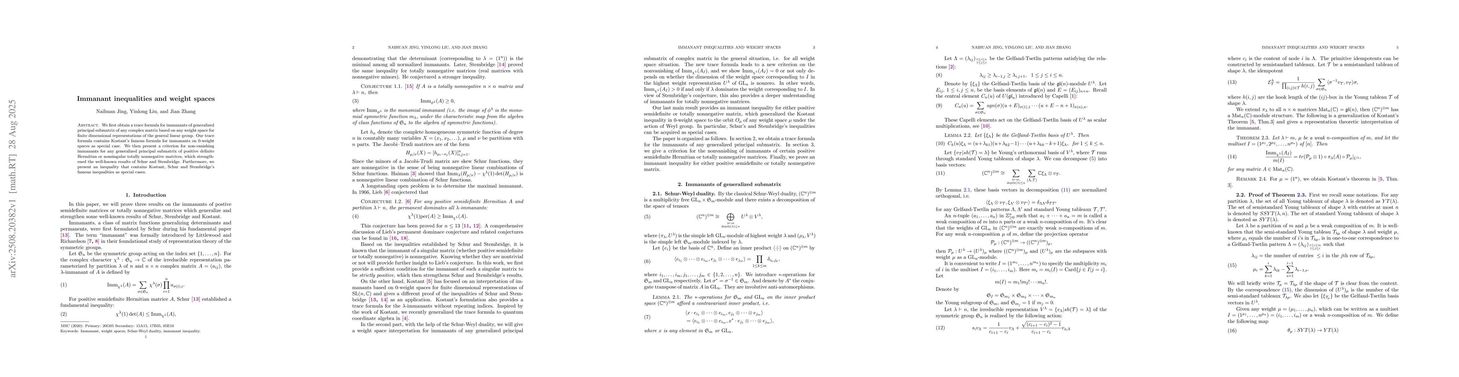 Thumbnail for Immanant inequalities and weight spaces