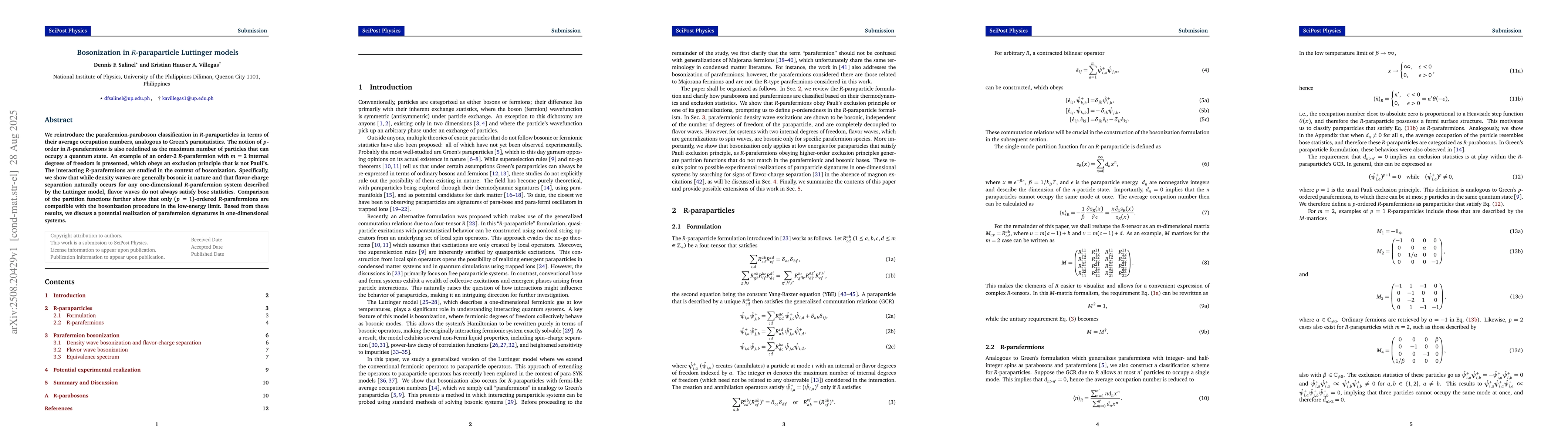 Thumbnail for Bosonization in $R$-paraparticle Luttinger models
