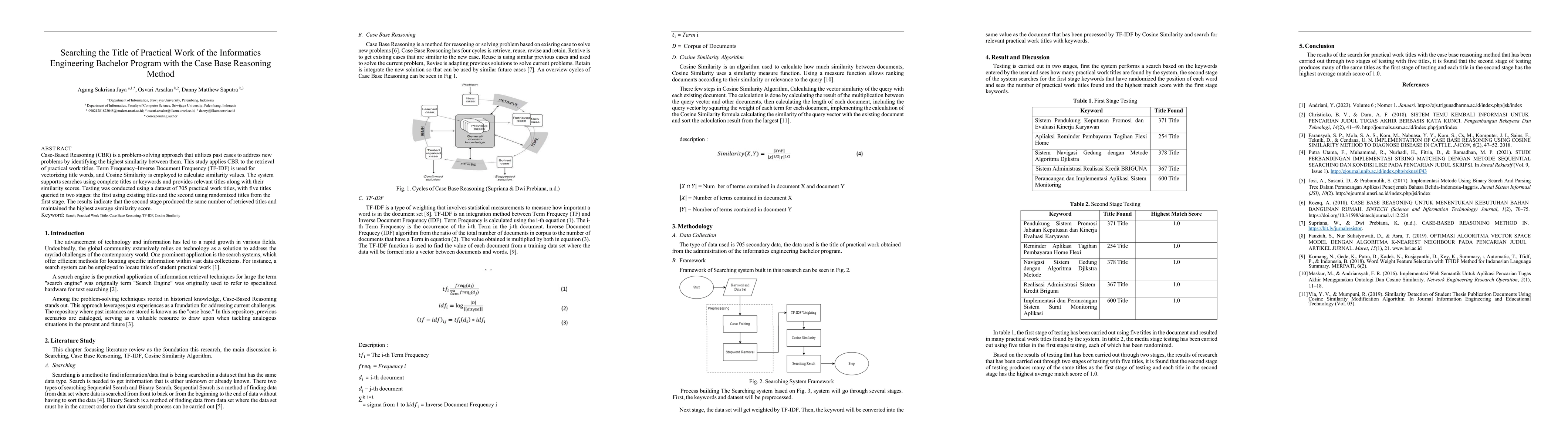 Thumbnail for Searching the Title of Practical Work of the Informatics Engineering
  Bachelor Program with the Case Base Reasoning Method
