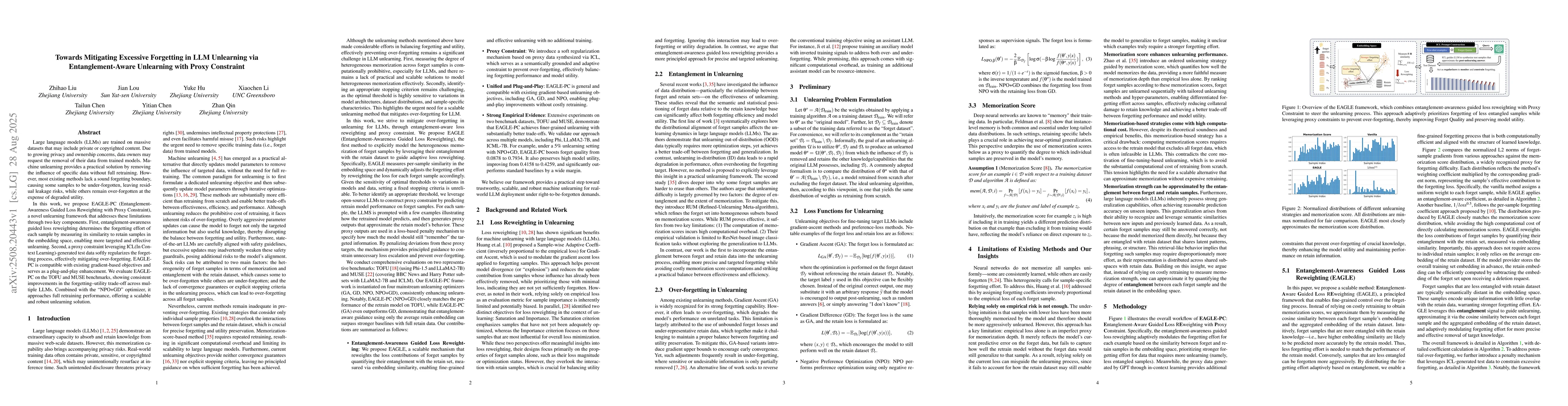 Thumbnail for Towards Mitigating Excessive Forgetting in LLM Unlearning via
  Entanglement-Aware Unlearning with Proxy Constraint
