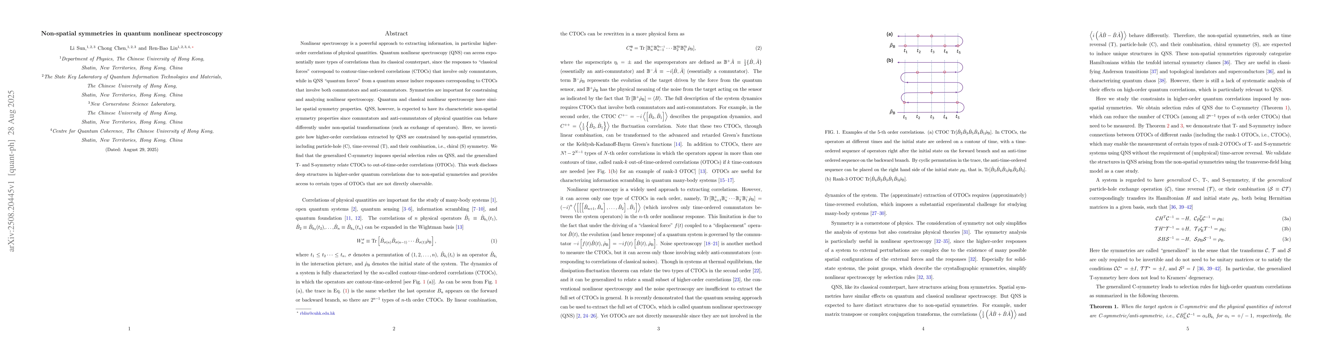 Thumbnail for Non-spatial symmetries in quantum nonlinear spectroscopy