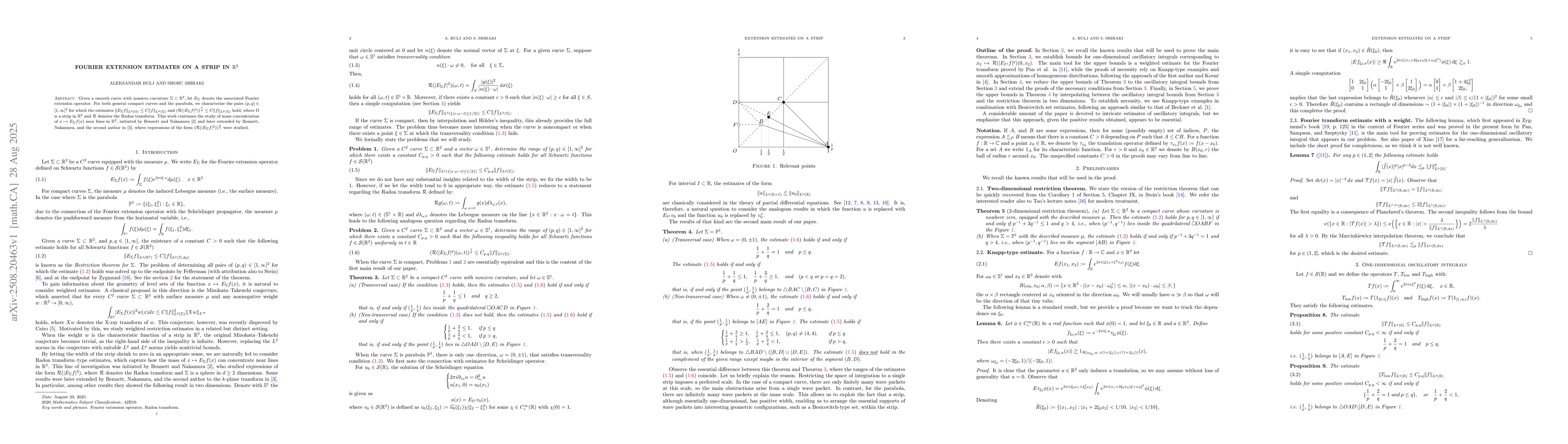 Thumbnail for Fourier extension estimates on a strip in $\mathbb{R}^2$