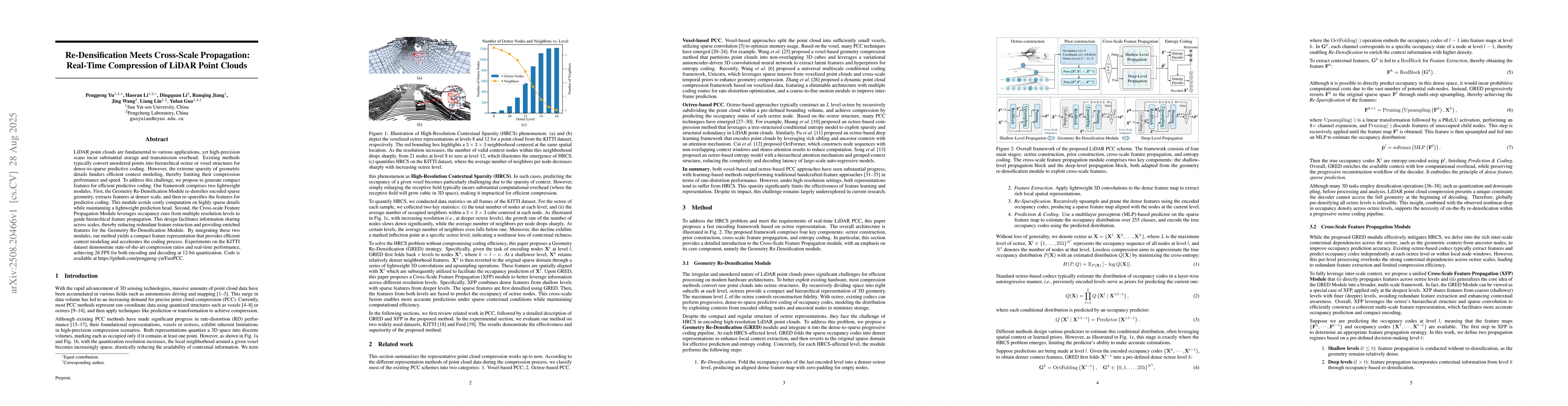 Thumbnail for Re-Densification Meets Cross-Scale Propagation: Real-Time Compression of
  LiDAR Point Clouds