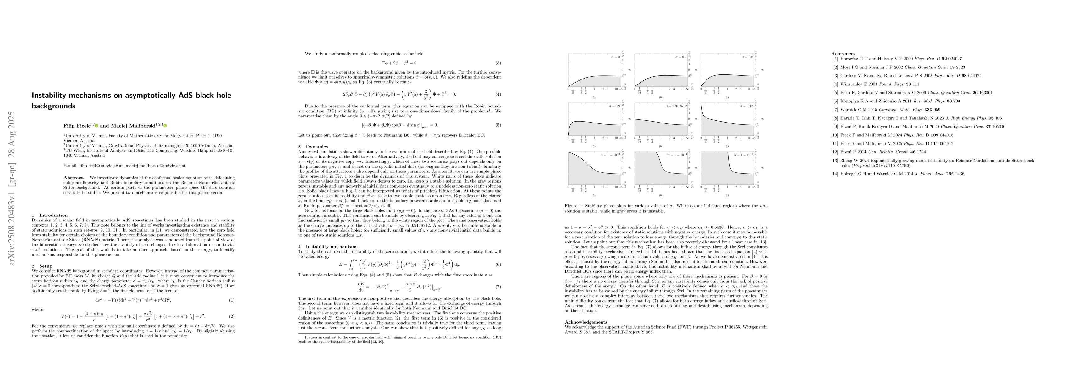 Thumbnail for Instability mechanisms on asymptotically AdS black hole backgrounds