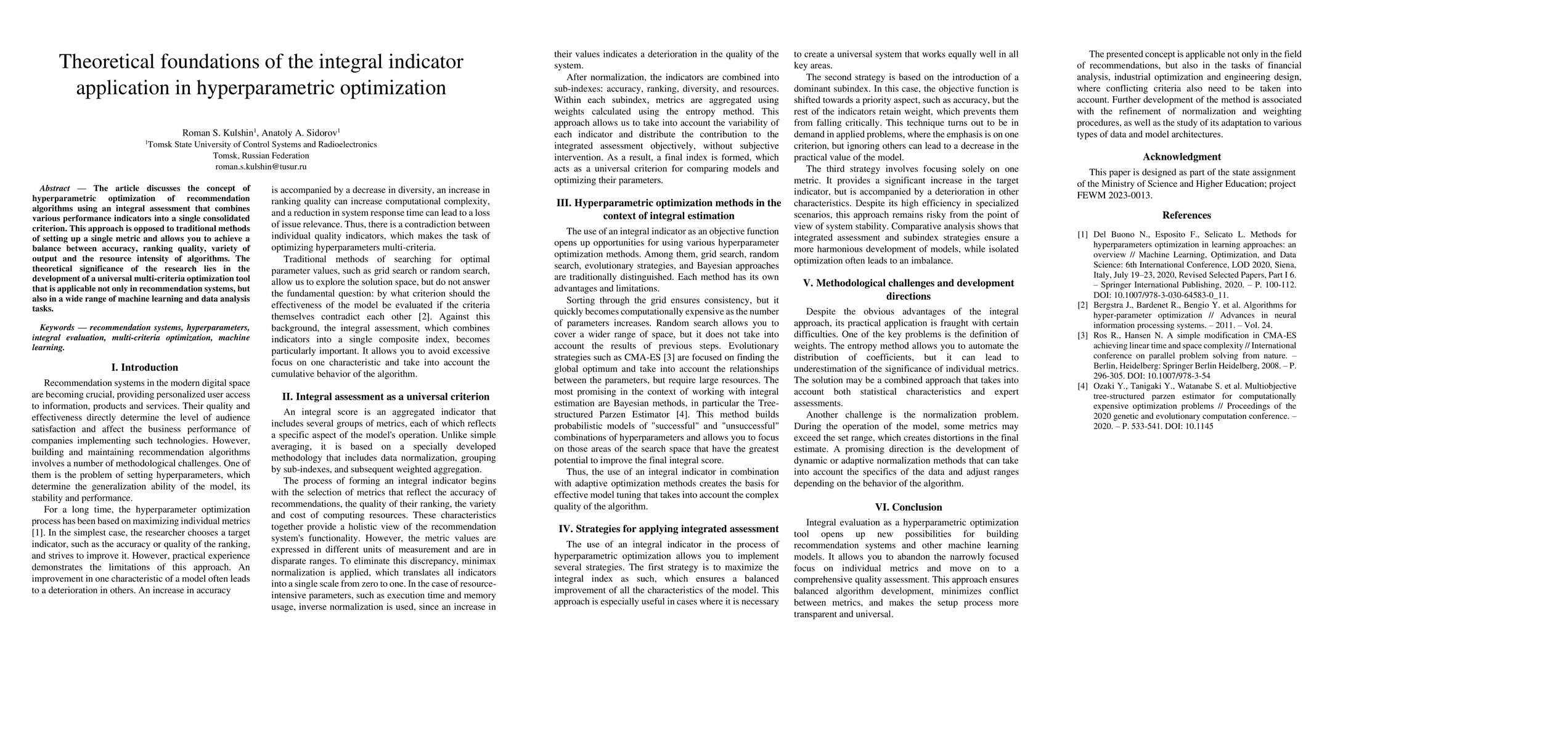Thumbnail for Theoretical foundations of the integral indicator application in
  hyperparametric optimization