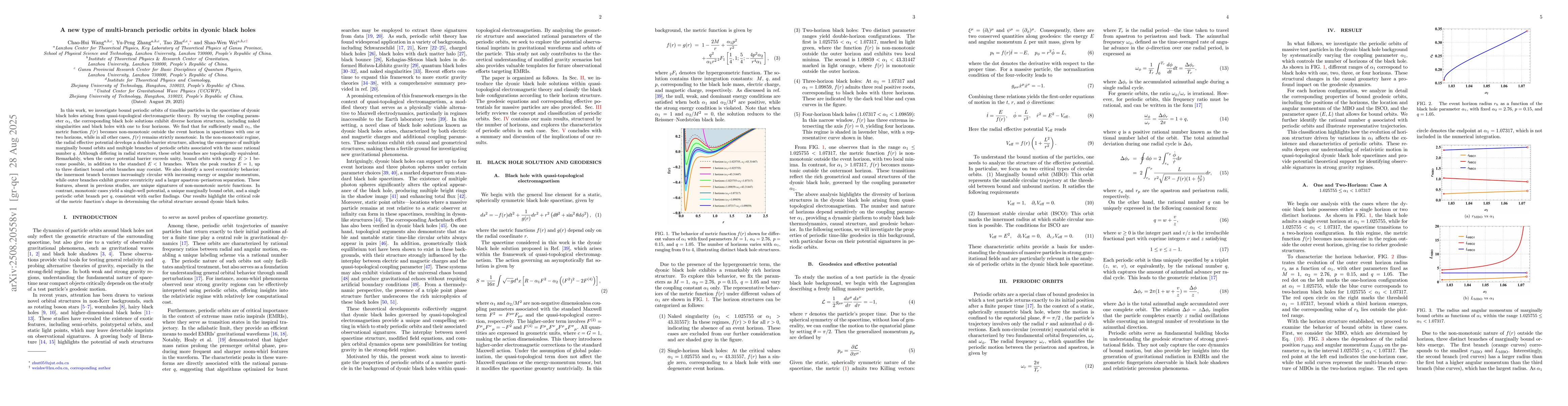 Thumbnail for A new type of multi-branch periodic orbits in dyonic black holes