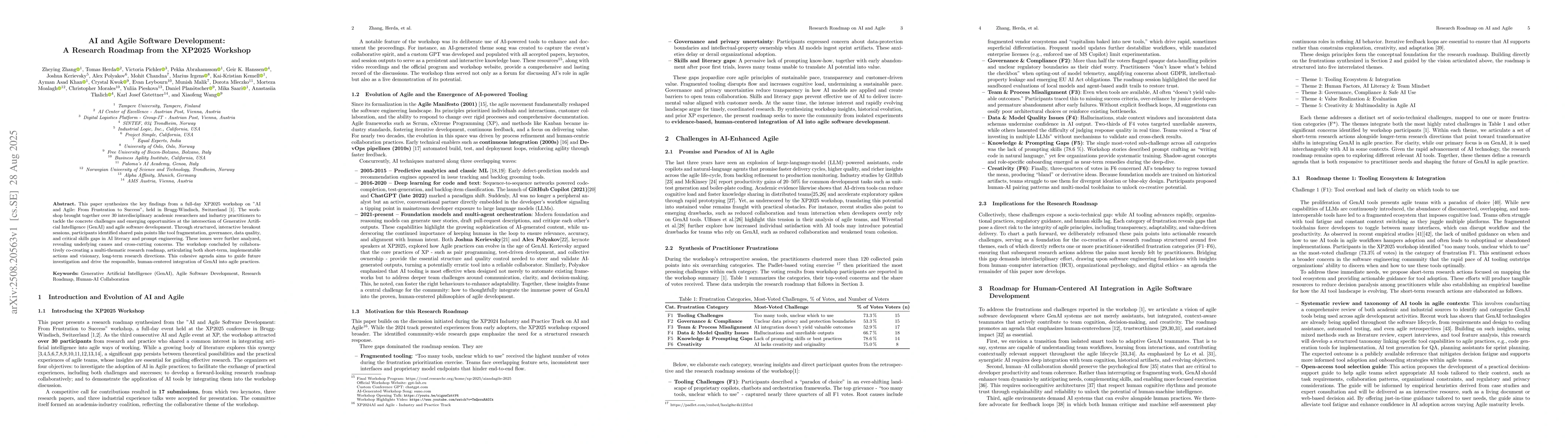 Thumbnail for AI and Agile Software Development: A Research Roadmap from the XP2025
  Workshop