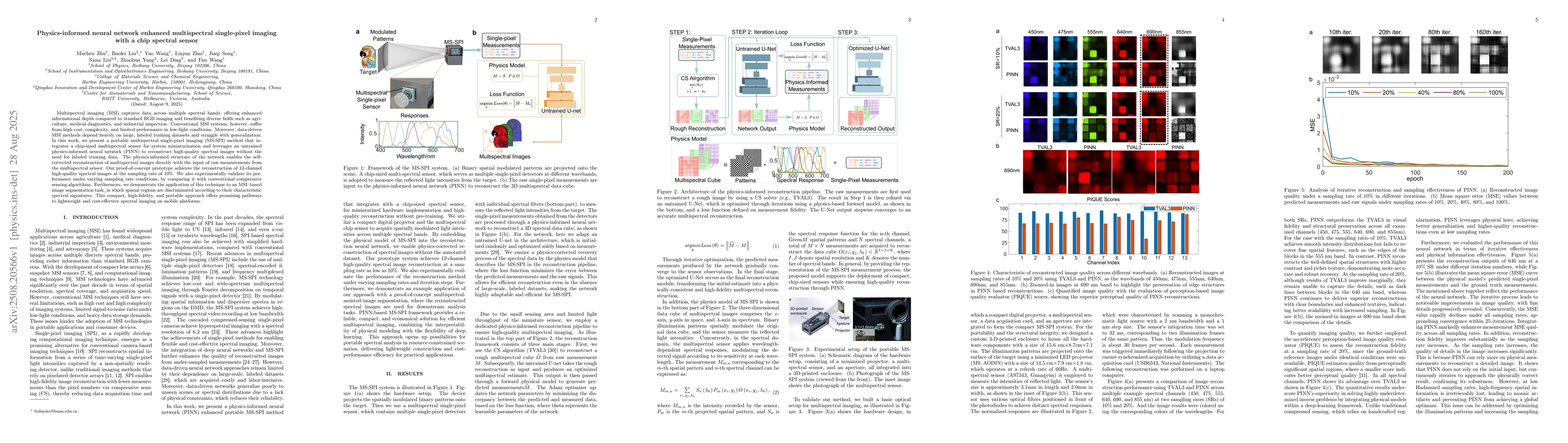 Thumbnail for Physics-informed neural network enhanced multispectral single-pixel
  imaging with a chip spectral sensor