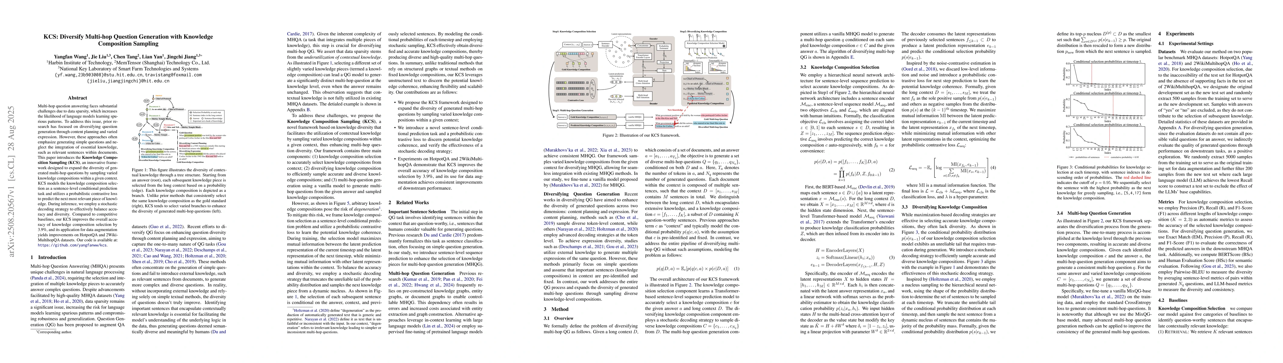 Thumbnail for KCS: Diversify Multi-hop Question Generation with Knowledge Composition
  Sampling