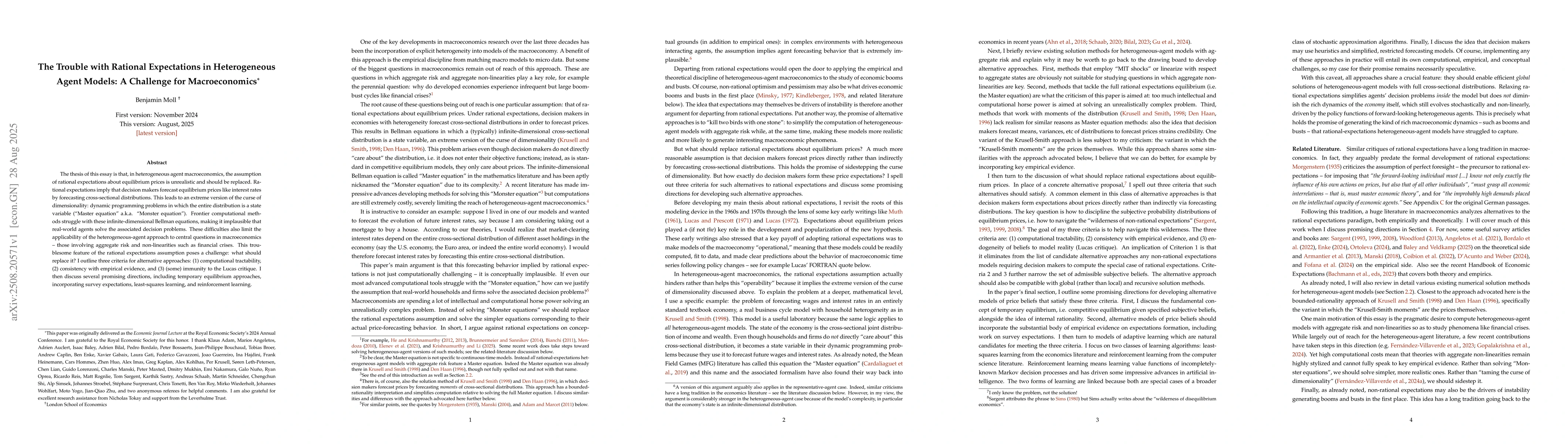 Thumbnail for The Trouble with Rational Expectations in Heterogeneous Agent Models: A
  Challenge for Macroeconomics