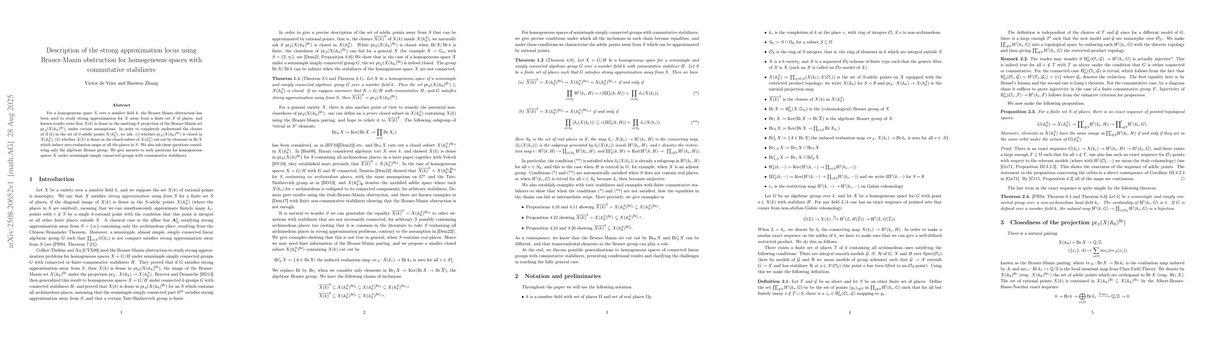Thumbnail for Description of the strong approximation locus using Brauer-Manin
  obstruction for homogeneous spaces with commutative stabilizers
